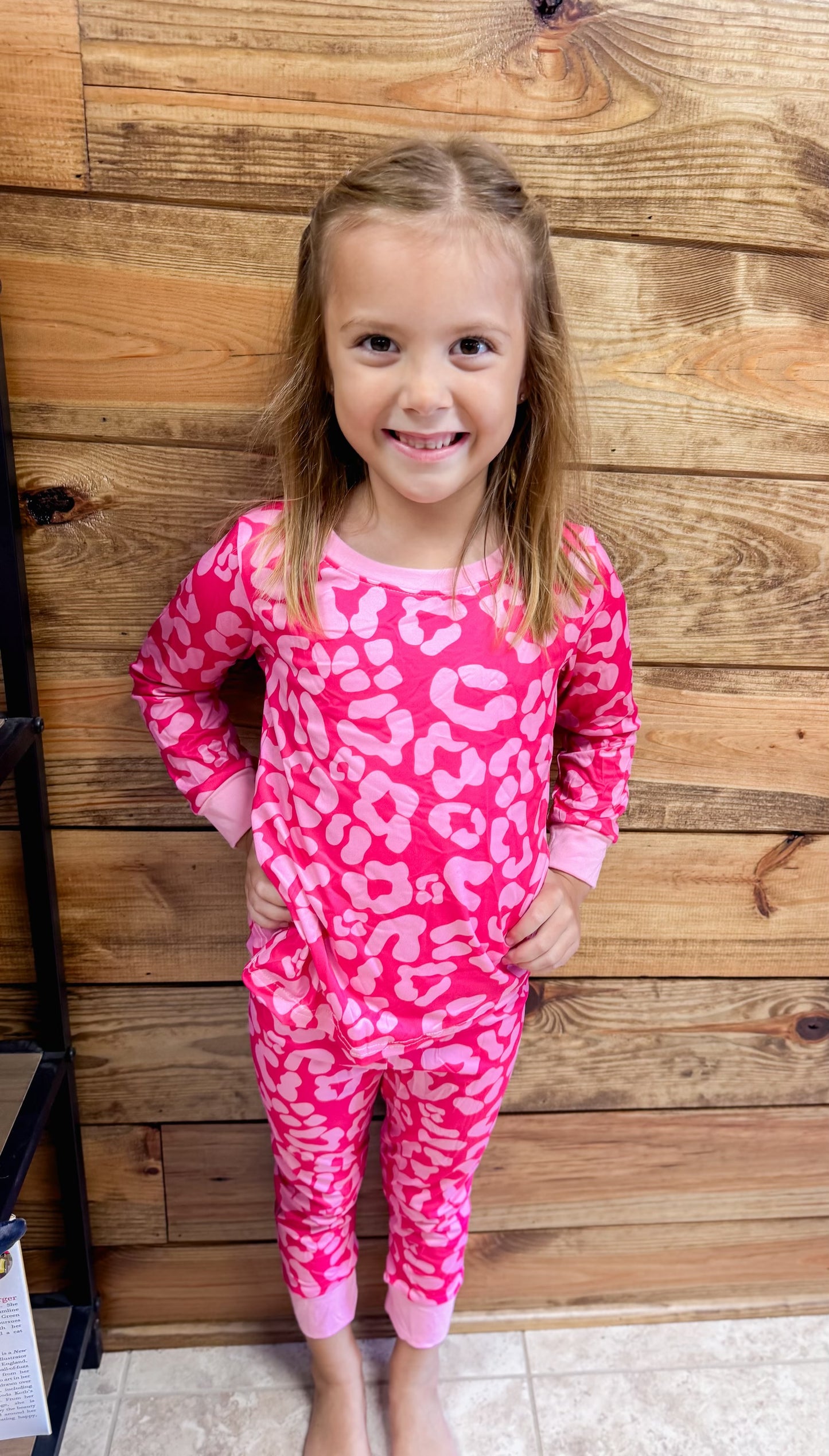 Pink leopard pajamas
