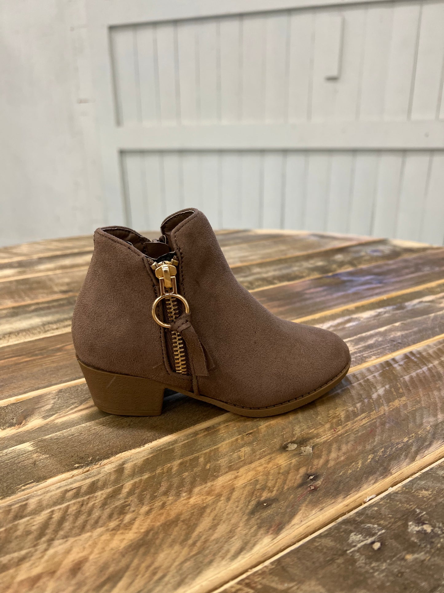 Girl’s Taupe Zipper Bootie