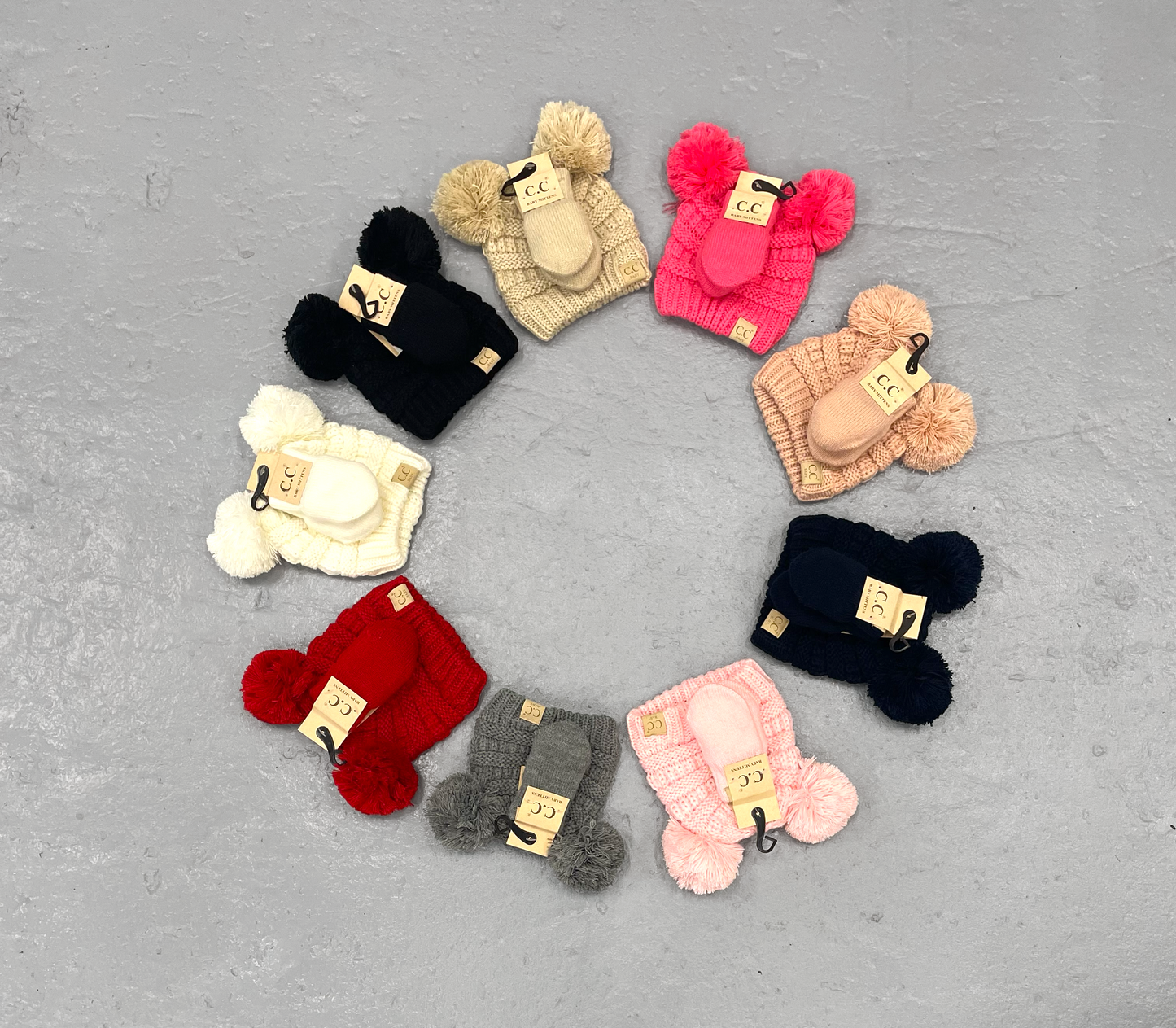 Baby beanie & mitten set
