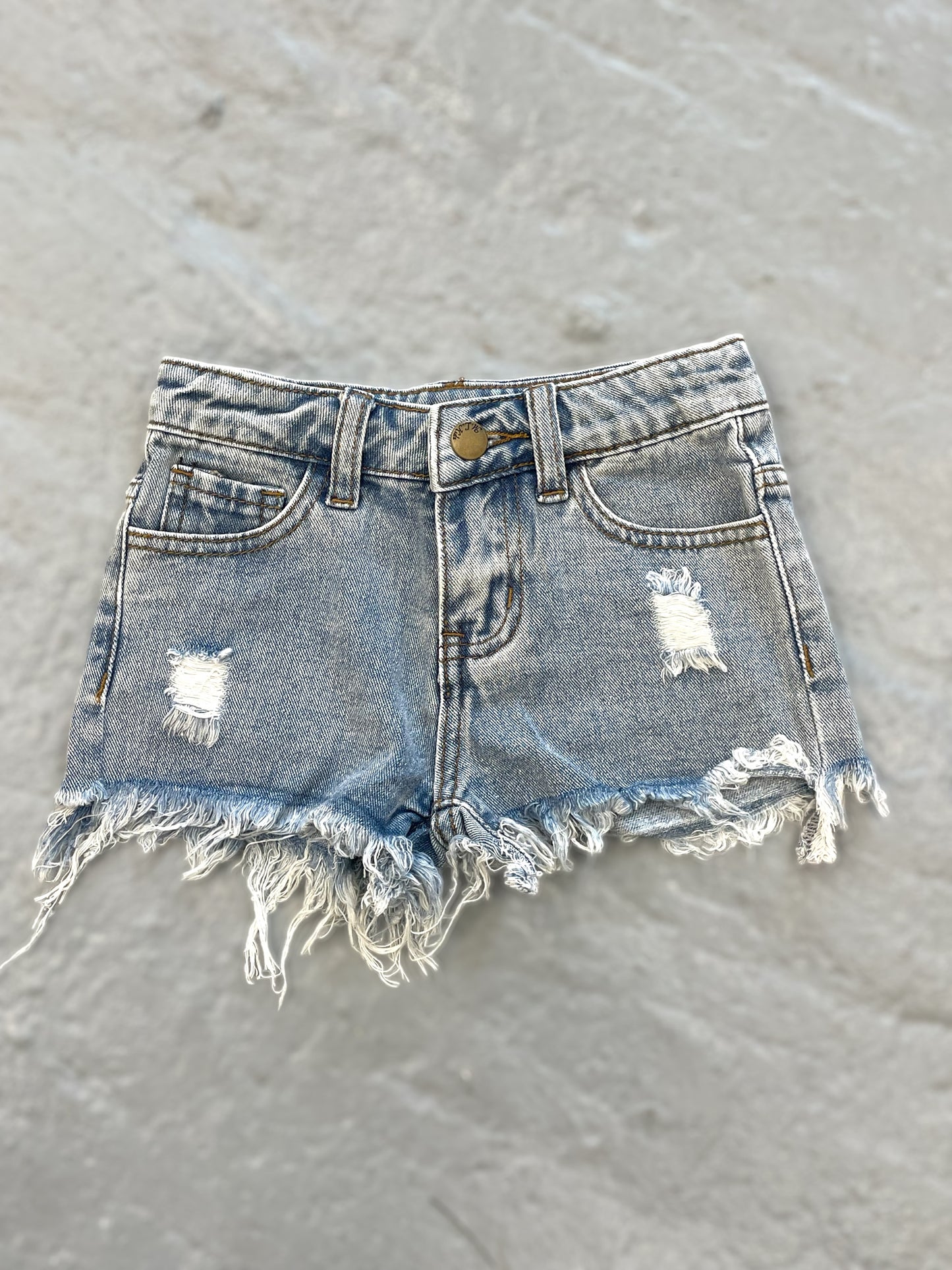 Frayed Blue Jean Shorts