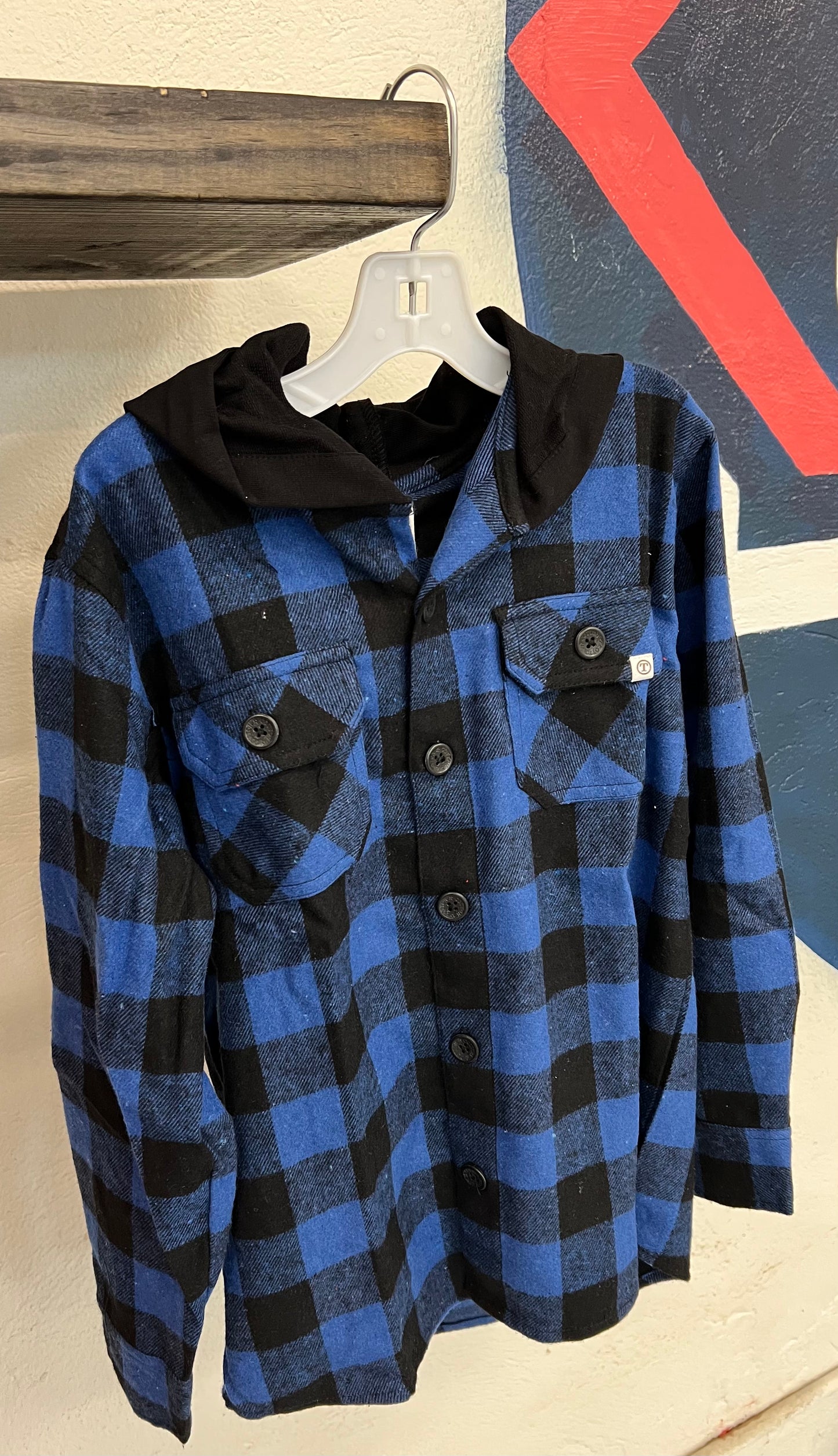 Boys Flannel Shirt With Hoodie
