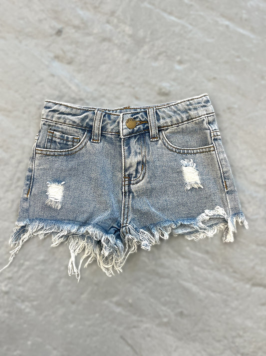 Frayed Blue Jean Shorts